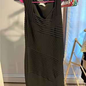 Calvin Klein Black Textured Midi Dress